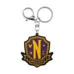 Wednesday Llavero Brand Emblem Nevermore PVC Lila Oficial