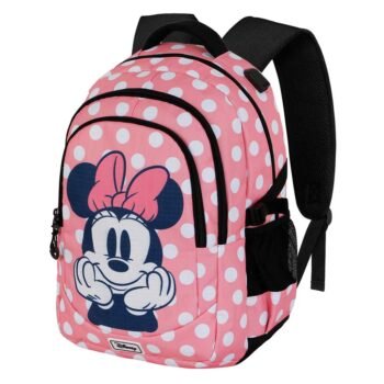 Minnie Mochila Running Plus Closer 3 Compartimentos Gran Capacidad Rosa Oficial