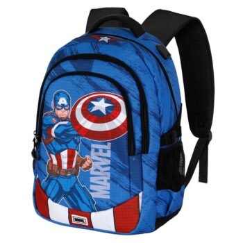 Mochila Capitan America Marvel Running Plus Gears Gran Capacidad Azul