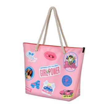 Barbie Bolsa de Playa Soleil Malibu Rosa – Compartimento con Cremallera