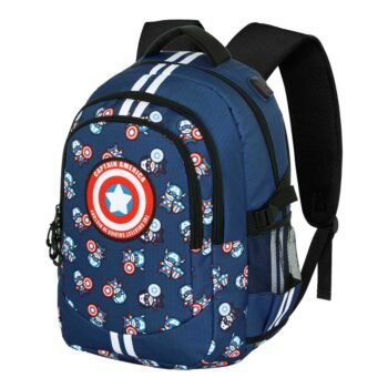 Mochila Capitán América Running Plus Brave Azul - Gran Capacidad Marvel