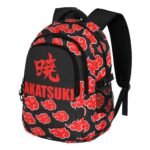 Mochila Naruto Running Plus Kanji Negra de Gran Capacidad con 3 Compartimentos