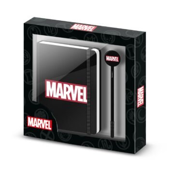 Marvel Avengers Pack Diario y Bolígrafo Fashion Comics Caja Regalo Negro