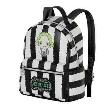 Mochila Urbana Beetlejuice Heady Stripes Blanca | KARACTERMANIA