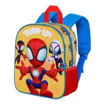 Spiderman Marvel 3D Elite Team-Up Mochila Preescolar Amarilla