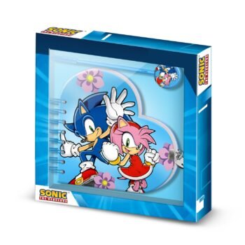 Sonic Pack Diario Corazón Llave + Boli Amy Azul | Regalo Oficial