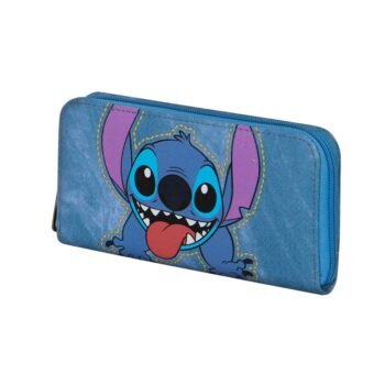 Disney Lilo & Stitch Billetero Essential Updown Azul Mujer 12 Compartimentos