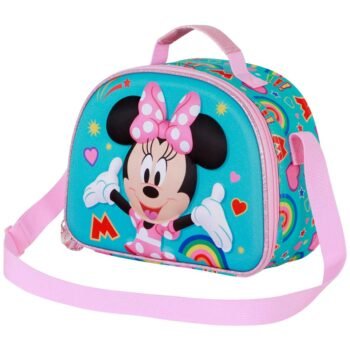 Minnie Disney Porta Alimentos Infantil 3D Greet Turquesa | Bolsa Merienda