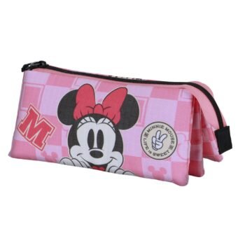 Minnie Mouse Estuche Portatodo Triple Journey Rosa