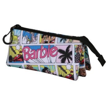 Barbie Estuche Portatodo Triple Comic Plano Lápices Multicolor