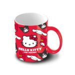 Hello Kitty Taza Faces Roja de Cerámica para Bebidas Calientes