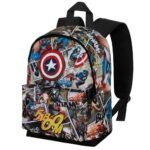Mochila Pequeña Marvel Avengers Capitán América Hs Fan Comic Multicolor