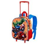 Mochila Infantil Marvel Avengers 3D Con Ruedas Pequeña Attack ROJO
