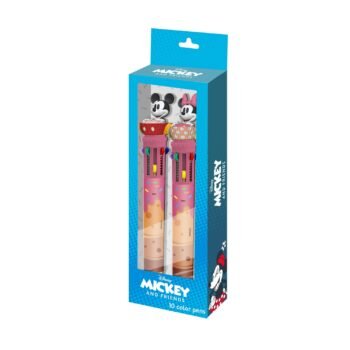 Disney Mickey Pack 2 Bolígrafos Automáticos 10 Colores Multicolor