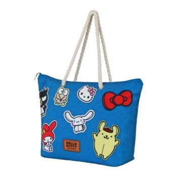 Hello Kitty Bolsa de Playa Soleil Stickers Azul Karactermania