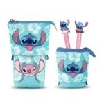 Estuche Portatodo Vertical Disney Stitch Cute + 2 Bolígrafos Borrables Aloha Azul