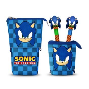 Sonic Estuche Portatodo Vertical Cute Azul + 2 Bolígrafos Gel Borrables Sight