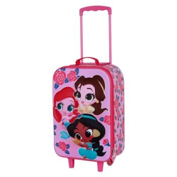 Disney Princesas Maleta Trolley Infantil Blanda Soft 3D Flowers Rosa