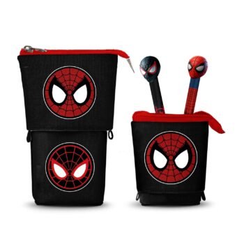 Spiderman Estuche Portatodo Cute Vertical Rojo + 2 Bolígrafos Borrables Peter