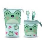 Oh My Pop Estuche Portatodo Cute Bolígrafo 10 Colores + Gel Borrable Froggy TURQUESA