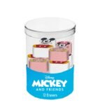 Mickey Mouse Disney: Pack 12 Gomas de Borrar Cubo Mix Multicolor