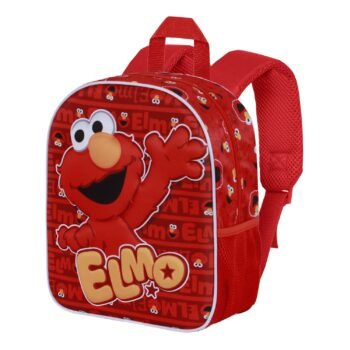 Elmo Barrio Sésamo Mochila Preescolar 3D Elite Happy Roja Oficial