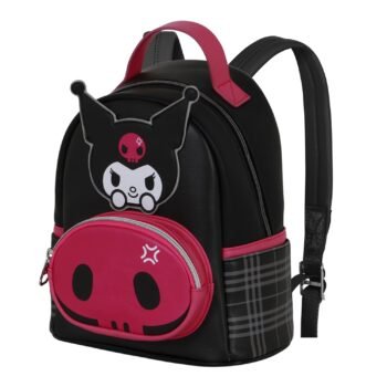 Hello Kitty Kuromi Heady Pequeña Skull Mochila Urbana Negra
