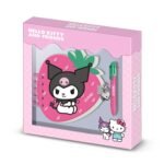 Hello Kitty Kuromi Pack Diario Fresa + Bolígrafo 6 Colores Espiral Rosa