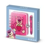 Disney Lotso: Pack Diario Plush A5 Espiral + Bolígrafo 6 Colores Strawberry Rosa
