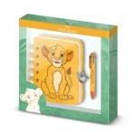 Disney El Rey León: Pack Diario A5 Plush + Bolígrafo 6 Colores Espiral Amarillo