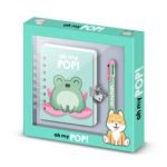 Oh My Pop Pack Diario A5 Espiral + Bolígrafo Froggy 6 Colores TURQUESA