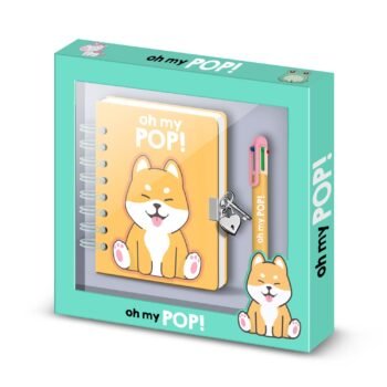 Oh My Pop Pack Diario A5 + Bolígrafo 6 Colores Shiba Multicolor KARACTERMANIA