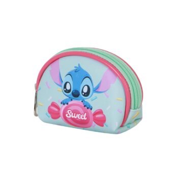 Disney Stitch Monedero Oval Casual Candy Cierre Cremallera Azul