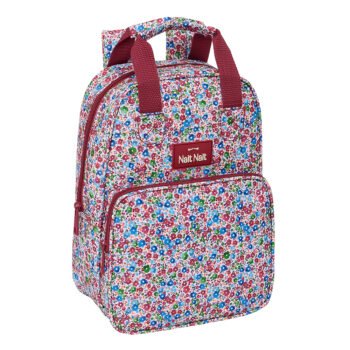 Mochila Infantil Nait Nait Flores Coimbra Burdeos Marsala con Asas