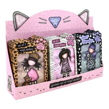 Gorjuss "Purrrrrfect Love" Expositor 18 Packs Pegatinas Leopardo