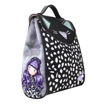 Gorjuss "Smitten Kitten" Mini Mochila Solapa Negra y Blanca – SAFTA