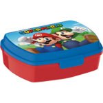 Sandwichera Super Mario Rectangular SAFTA Oficial AZUL para Niños Escolar