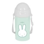 Miffy Menta: Botella 500ml con Pajita y Apertura Automática para Niños