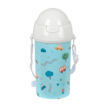 Articulos Safta Coches Botella con Pajita 500ml Azul Preescolar