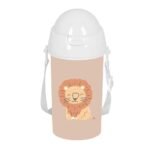Botella Articulos Safta Preescolar León 500ml Auto. Pajita Marrón/Pastel