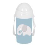 Articulos Safta Elefante Preescolar Botella 500ml Pajita Automática Azul