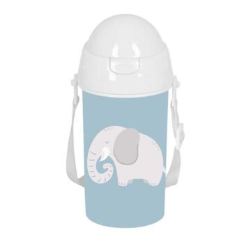 Articulos Safta Elefante Preescolar Botella 500ml Pajita Automática Azul