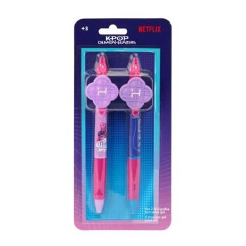K-Pop Demon Hunters Papelería: Display 2 Bolígrafos Borrables FUCHSIA/AZUL