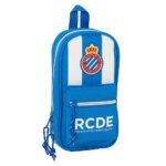 Rcd Espanyol LaLiga Plumier Mochila Escolar C/4 Portatodos Vacio Blanco/Azul