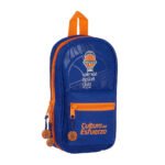 Valencia Basket Plumier Mochila Completo AZUL/NARANJA SAFTA Escolar