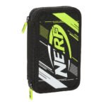 Nerf Get Ready Plumier Doble Negro SAFTA - Estuche Escolar 28 Pcs