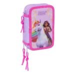 Unicorn Academy Plumier Triple LILA 37 Piezas SAFTA Original