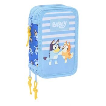 Bluey "Let'S Play" Plumier Triple 37 Pcs Azul Oficial SAFTA