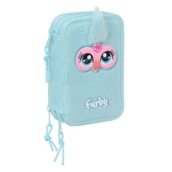 Furby Plumier Triple 37 Piezas Azul Celeste