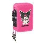 Kuromi Plumier Triple 37 Pcs Oficial Negro Fuchsia